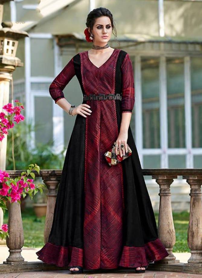 SWAGAT CHENAB Latest Fancy Designer Wedding Wear Tabi Silk Digital Print And Heavy Work Stylish Gown Collection